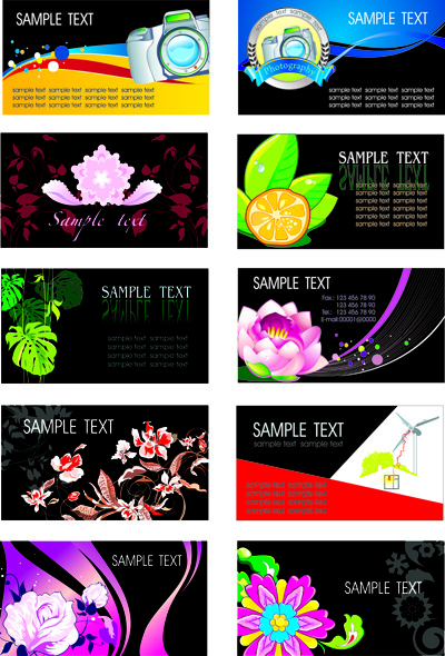 free vector Plant flowers theme card template vector